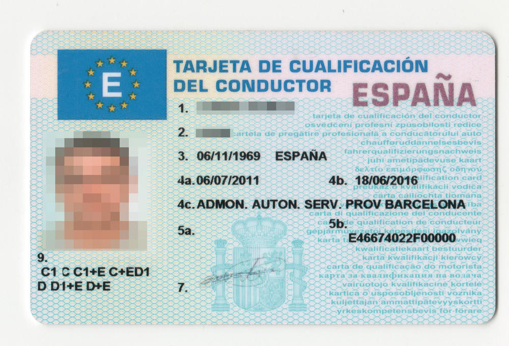 tarjeta certificado de aptitud profesional transporte