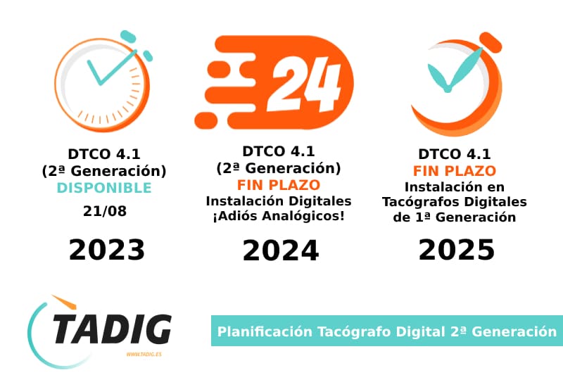 Implantación de tacógrafo digital 2ª generación - TADIG